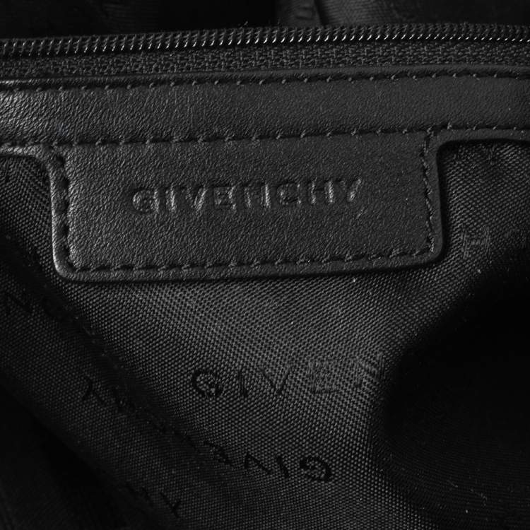 Pre Owned Givenchy Black Monogram Canvas And Leather Hobo