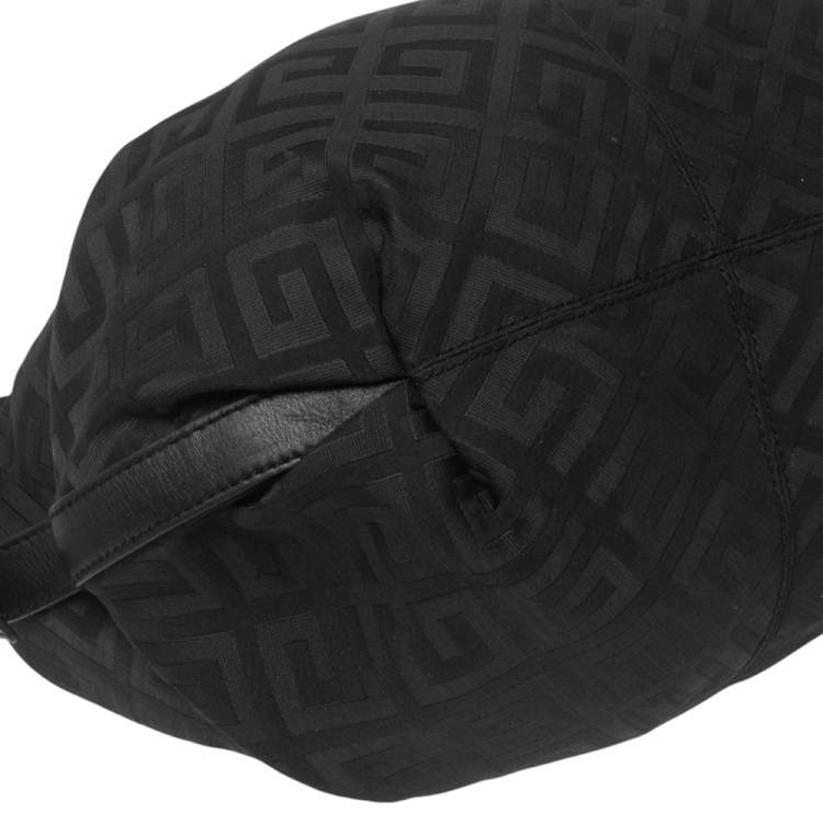 Pre Owned Givenchy Black Monogram Canvas And Leather Hobo