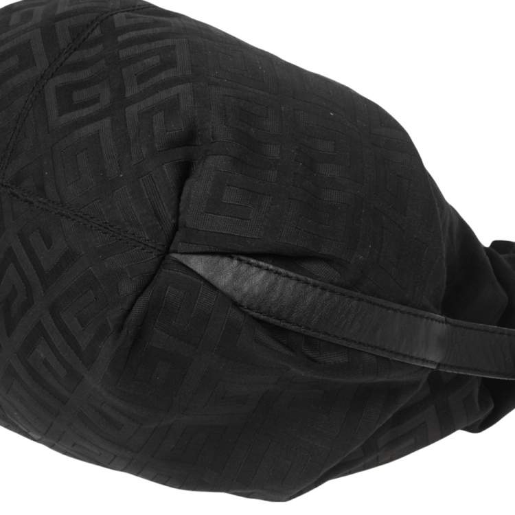 Pre Owned Givenchy Black Monogram Canvas And Leather Hobo