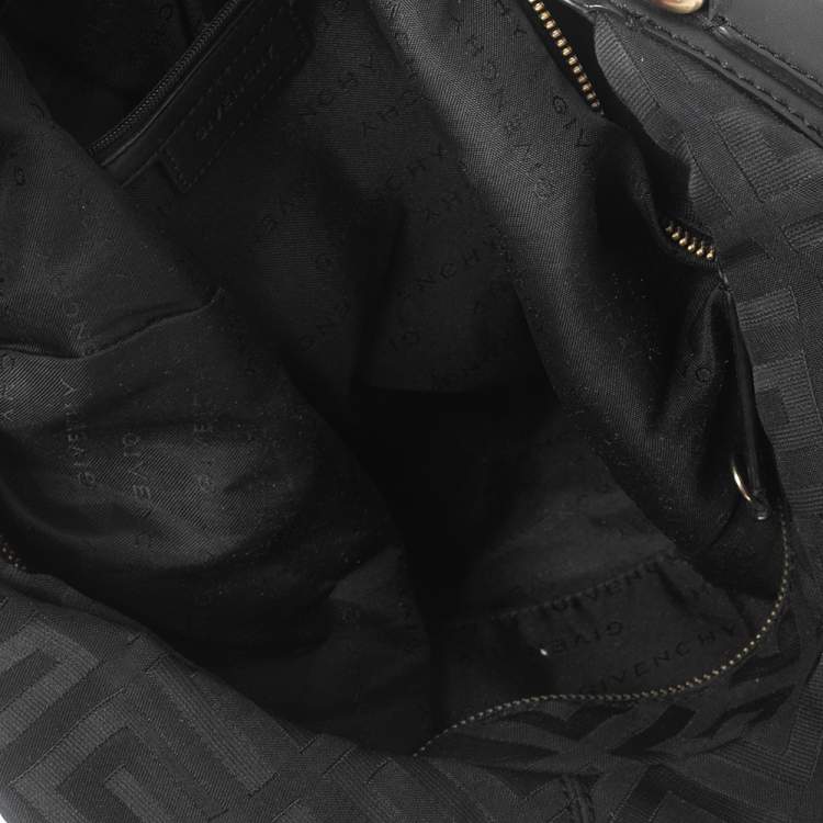Pre Owned Givenchy Black Monogram Canvas And Leather Hobo