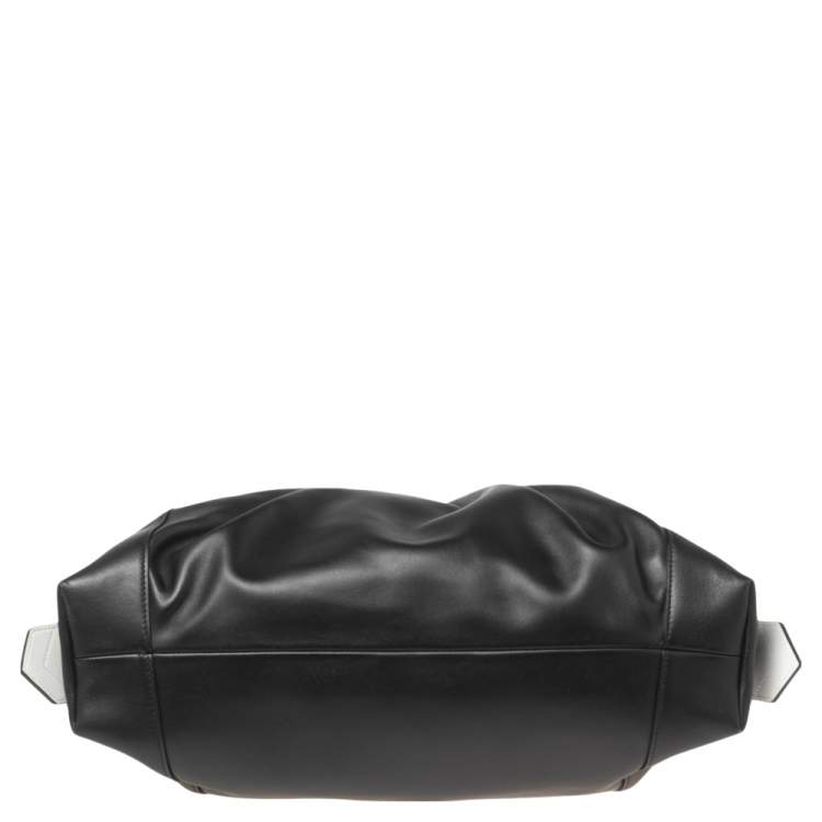 Pre Owned Givenchy Black/White Leather Large Antigona Soft Clutch
