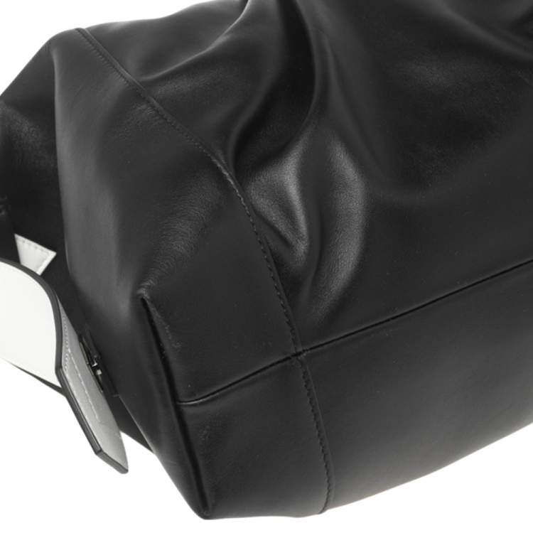 Pre Owned Givenchy Black/White Leather Large Antigona Soft Clutch