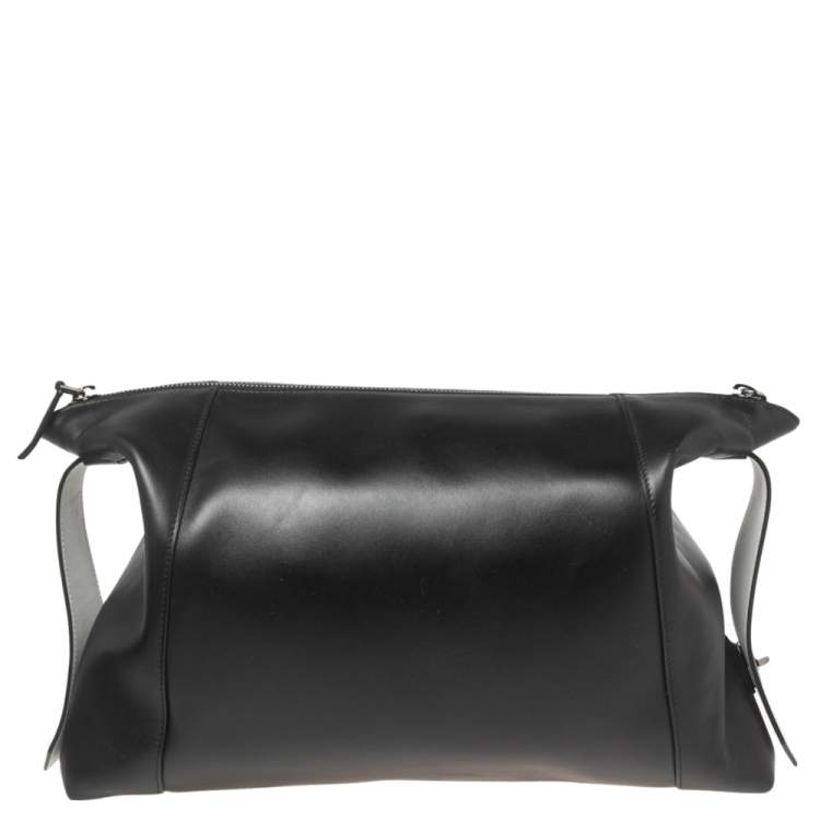 Pre Owned Givenchy Black/White Leather Large Antigona Soft Clutch