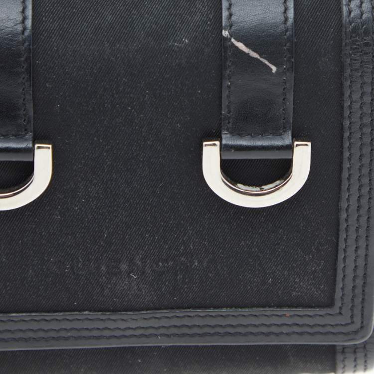 Pre Owned Givenchy Black Nylon and Leather Trifold Wallet