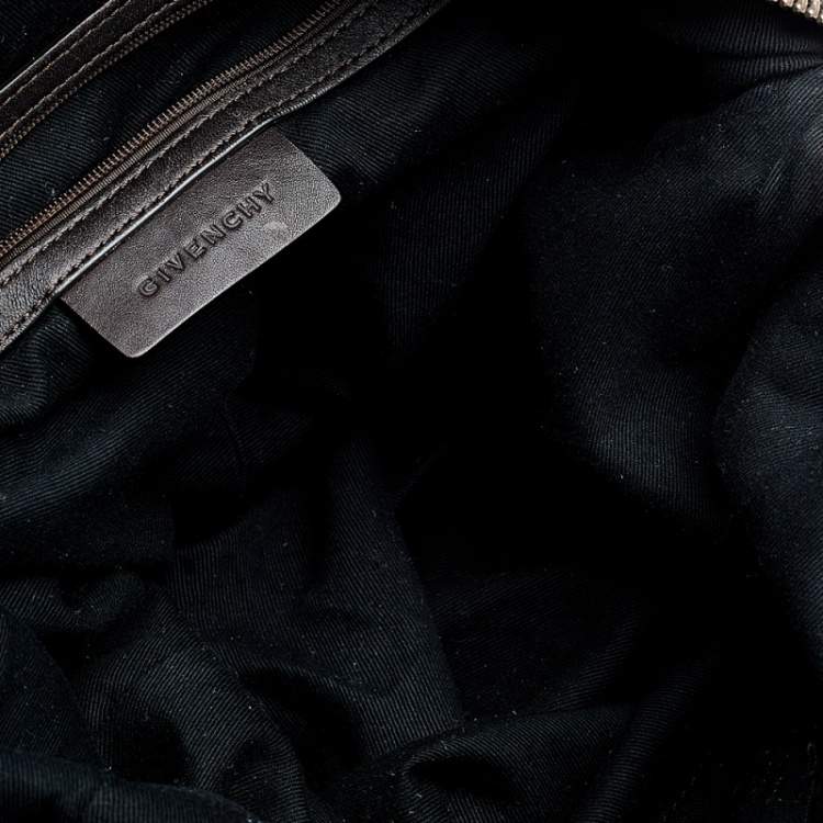 Pre Owned Givenchy Black/Brown Monogram Canvas and Leather Satchel