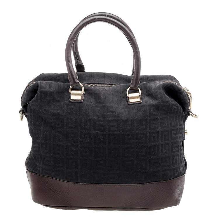 Pre Owned Givenchy Black/Brown Monogram Canvas and Leather Satchel