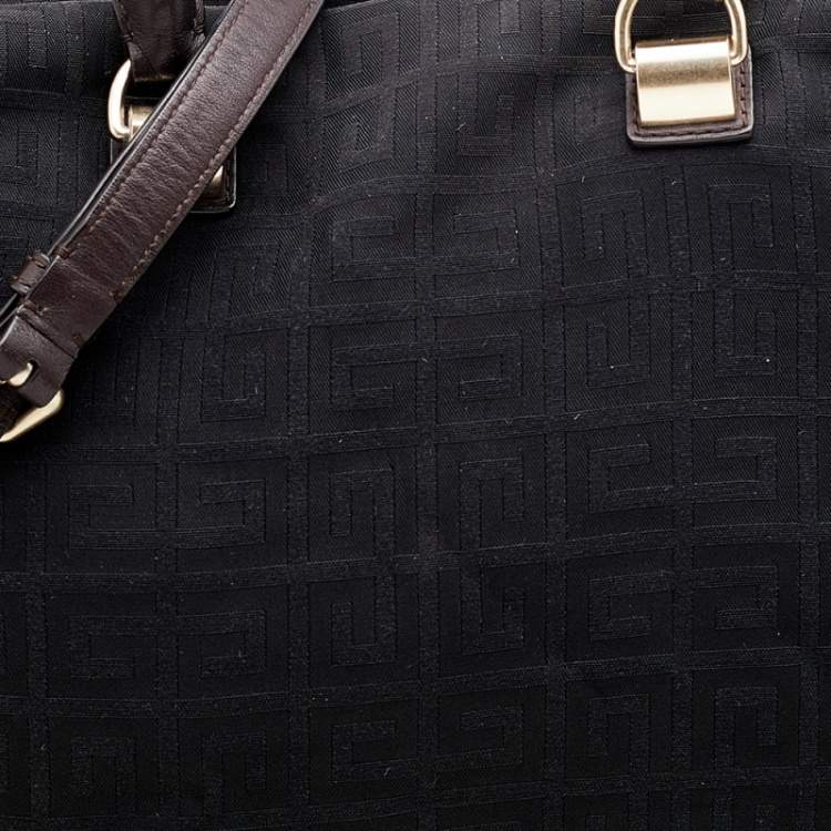 Pre Owned Givenchy Black/Brown Monogram Canvas and Leather Satchel