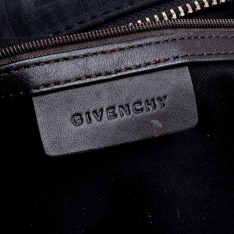 Pre Owned Givenchy Black/Brown Monogram Canvas and Leather Satchel