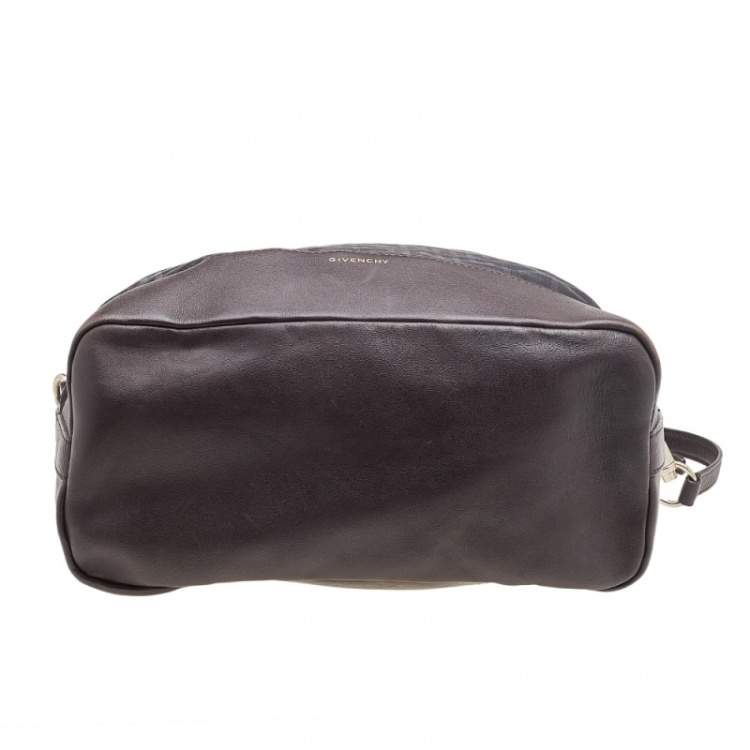 Pre Owned Givenchy Black/Brown Monogram Canvas and Leather Satchel