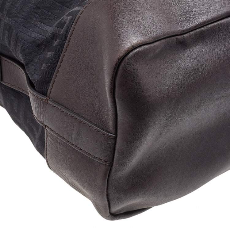 Pre Owned Givenchy Black/Brown Monogram Canvas and Leather Satchel