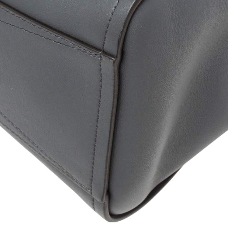 Pre Owned Givenchy Grey Leather Small Mystic Foldover Top Handle Bag