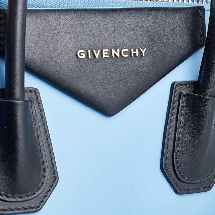 Pre Owned Givenchy Blue/Black Leather Medium Antigona Satchel