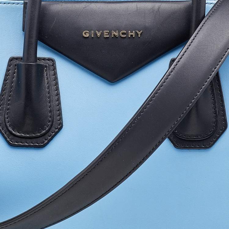 Pre Owned Givenchy Blue/Black Leather Medium Antigona Satchel