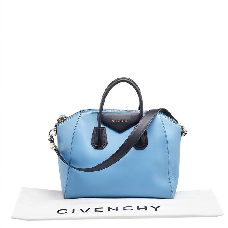 Pre Owned Givenchy Blue/Black Leather Medium Antigona Satchel