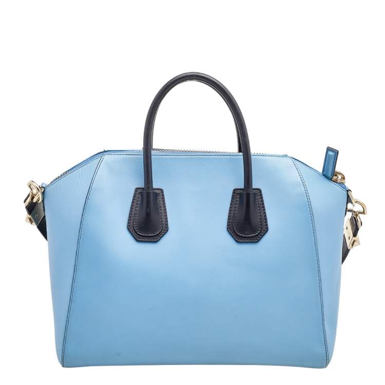 Pre Owned Givenchy Blue/Black Leather Medium Antigona Satchel