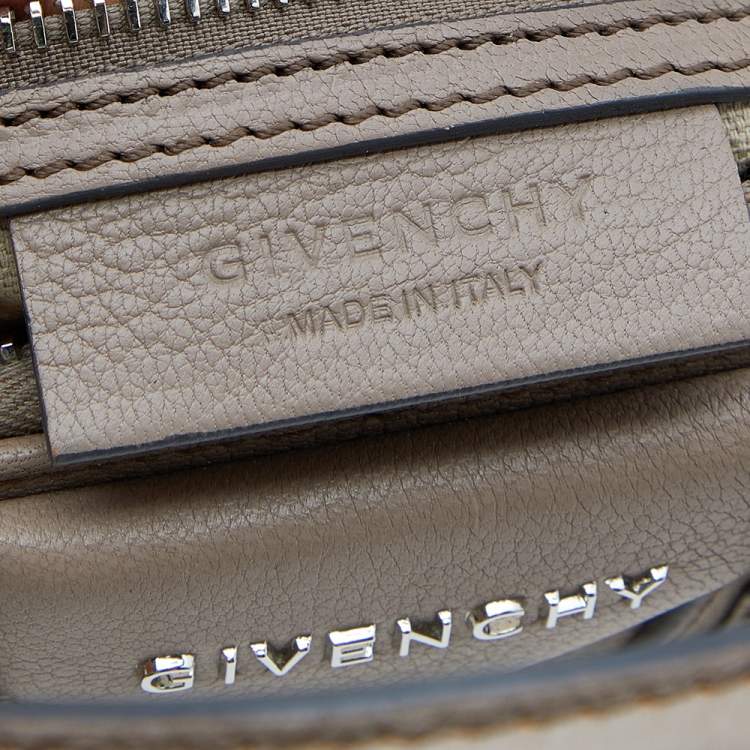 Pre Owned Givenchy Dark Beige Leather Mini Antigona Satchel
