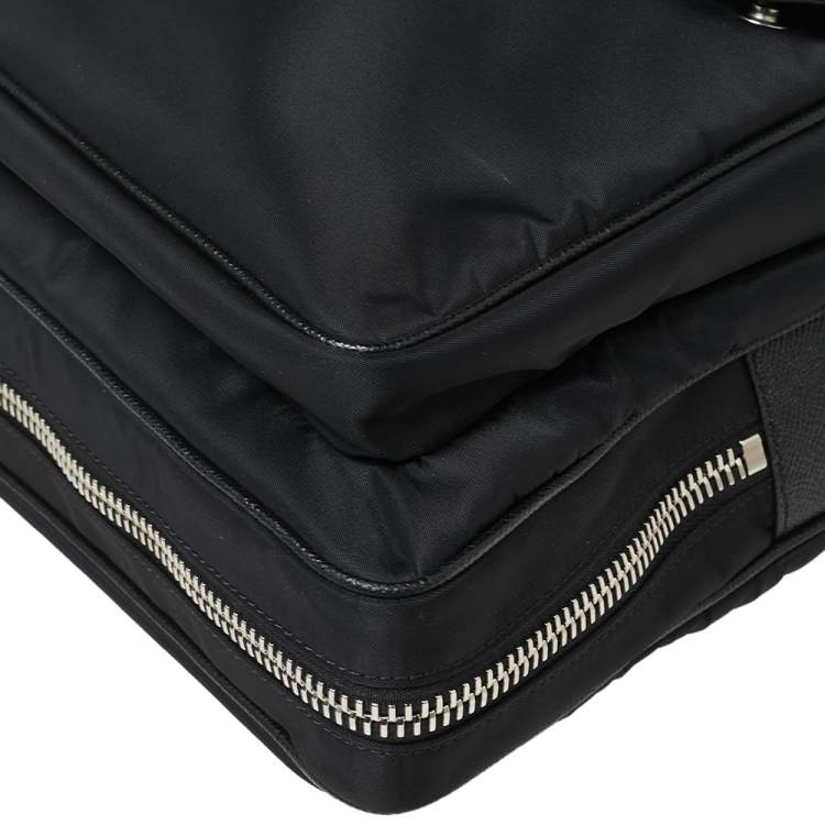 Pre Owned Givenchy Black Nylon Zip Around Laptop Bag