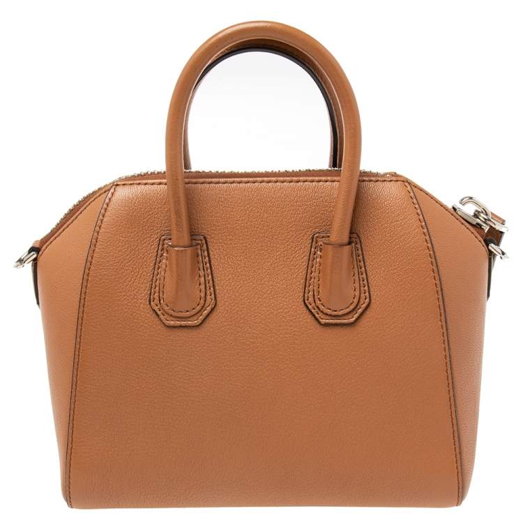Pre Owned Givenchy Brown Leather Mini Antigona Satchel