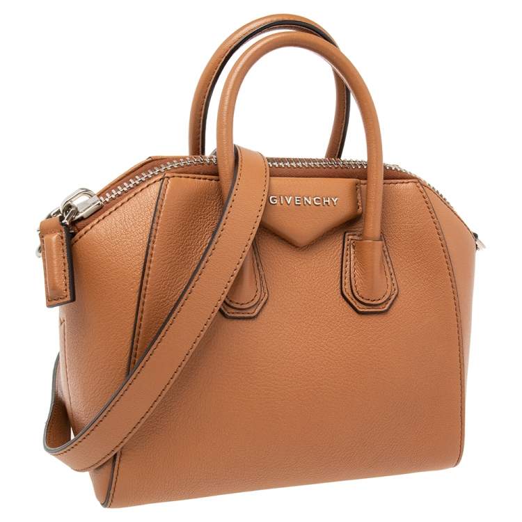 Pre Owned Givenchy Brown Leather Mini Antigona Satchel