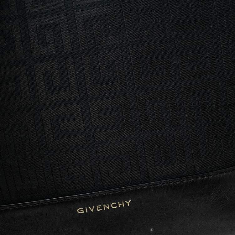 Pre Owned Givenchy Black Monogram Canvas and Leather Hobo