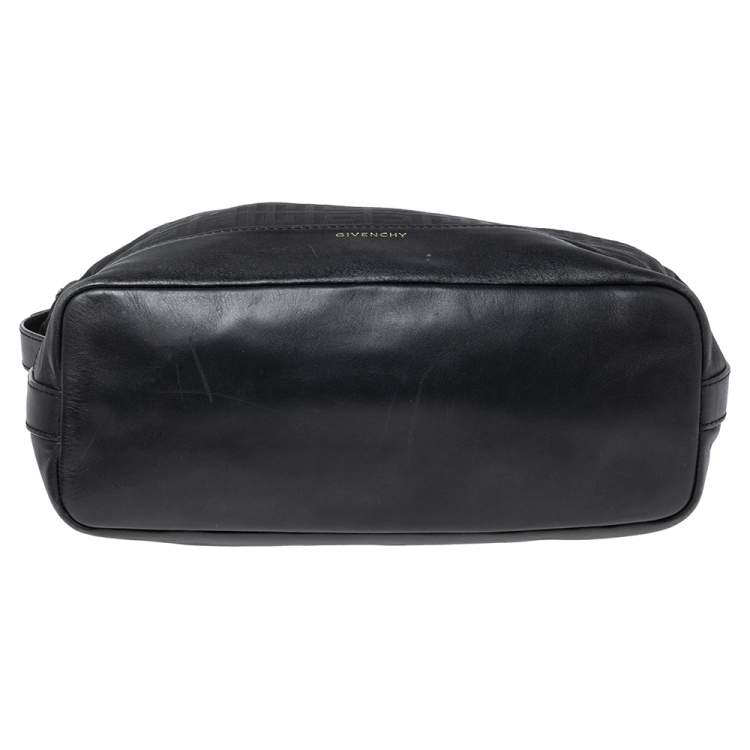 Pre Owned Givenchy Black Monogram Canvas and Leather Hobo