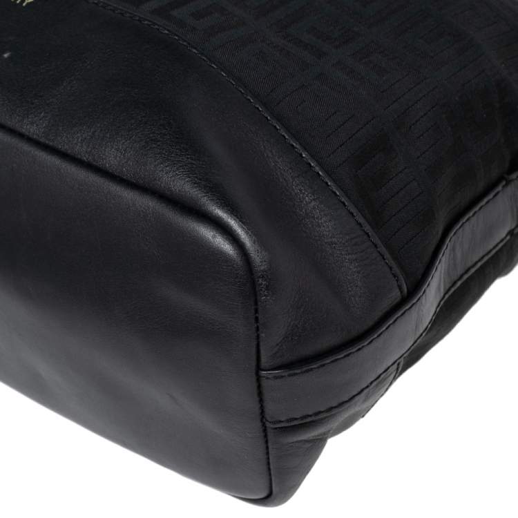 Pre Owned Givenchy Black Monogram Canvas and Leather Hobo