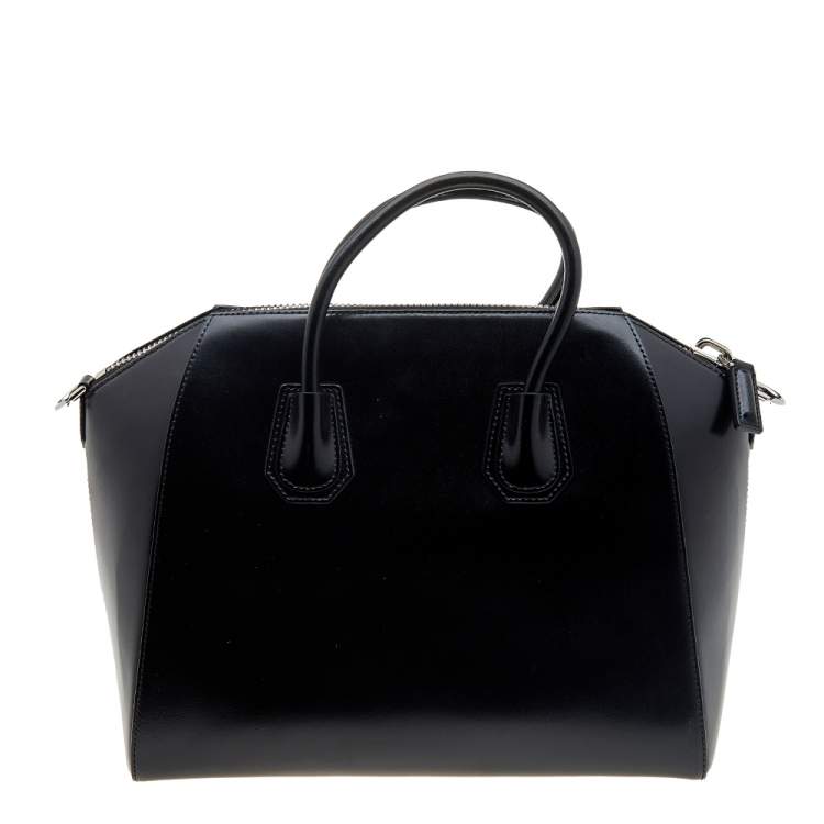 Pre Owned Givenchy Black Leather Medium Antigona Satchel 