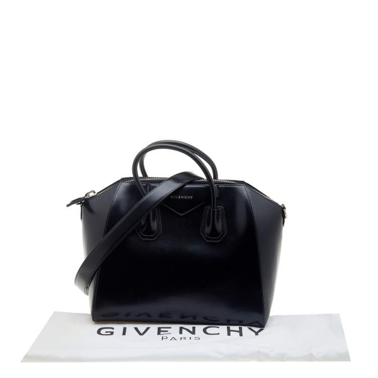 Pre Owned Givenchy Black Leather Medium Antigona Satchel 