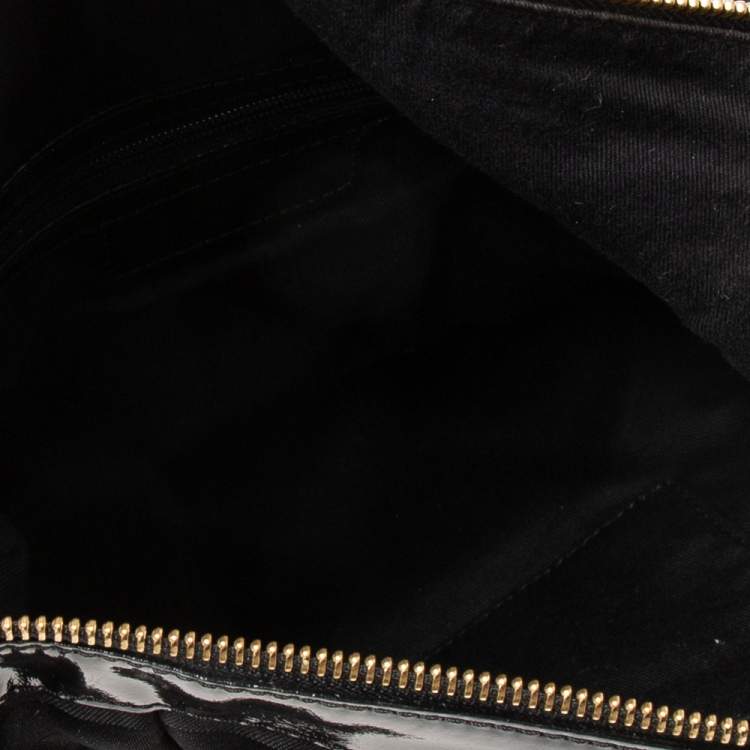 Pre Owned Givenchy Black Monogram Nylon and Patent Leather Metal Handle Hobo