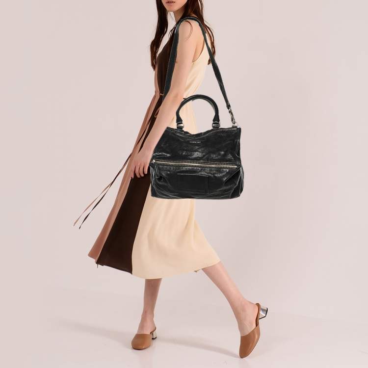 Pre Owned Givenchy Black Leather Large Pandora Shoulder Bag