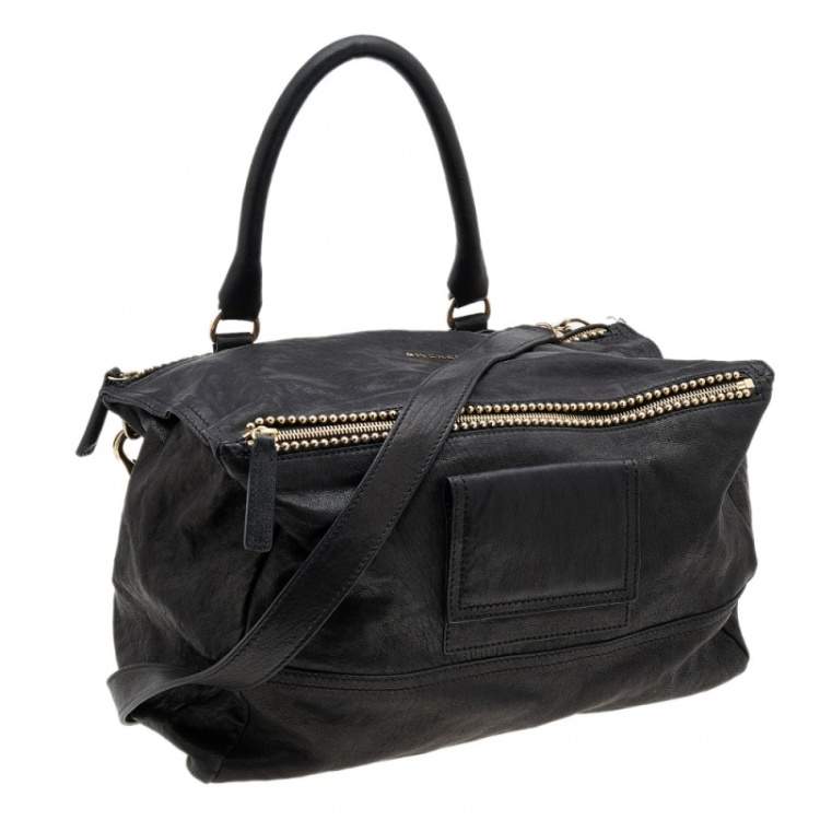 Pre Owned Givenchy Black Leather Large Pandora Shoulder Bag