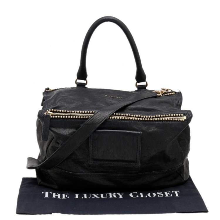 Pre Owned Givenchy Black Leather Large Pandora Shoulder Bag