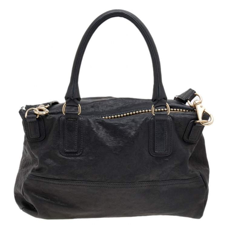 Pre Owned Givenchy Black Leather Large Pandora Shoulder Bag