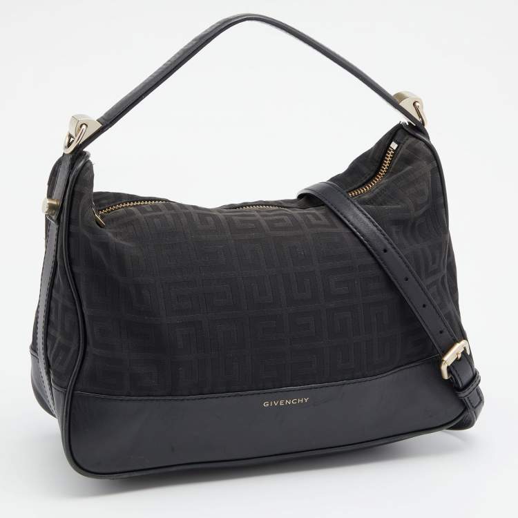 Pre Owned Givenchy Black Canvas and Leather Hobo