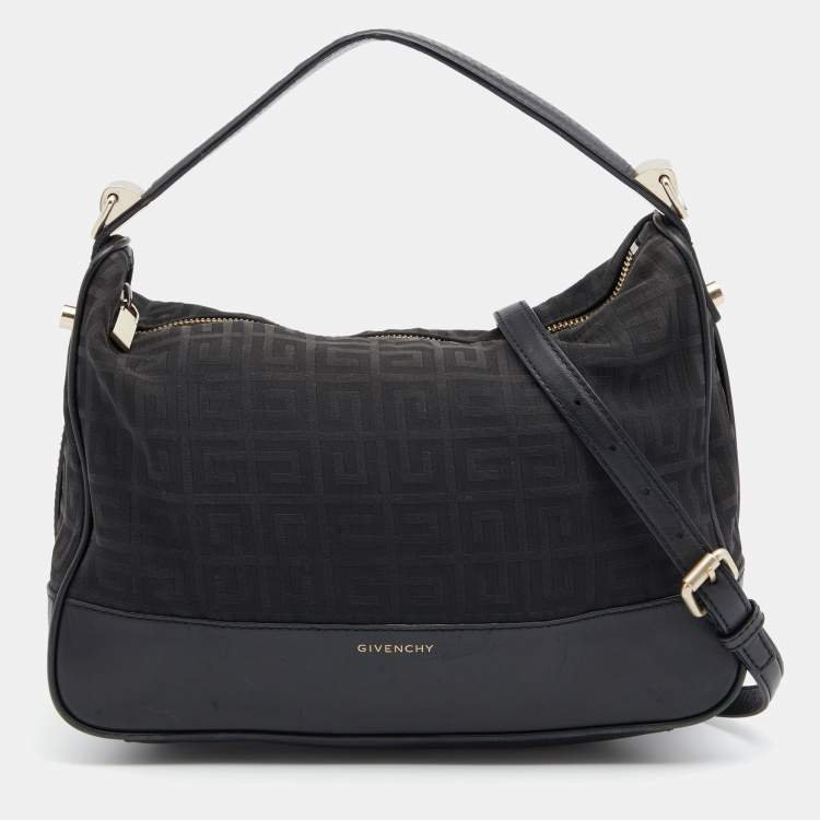 Pre Owned Givenchy Black Canvas and Leather Hobo