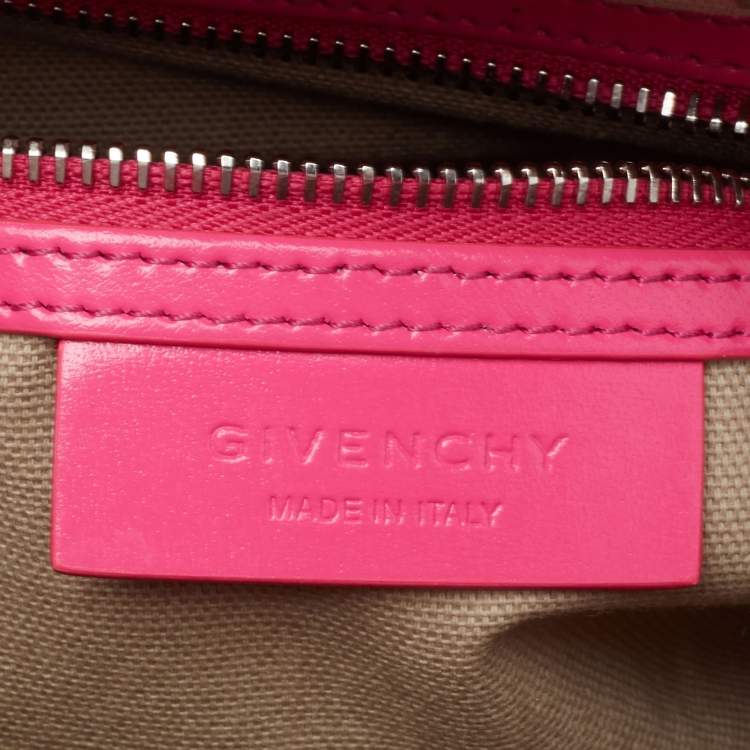 Pre Owned Givenchy Neon Pink Leather Mini Antigona Satchel