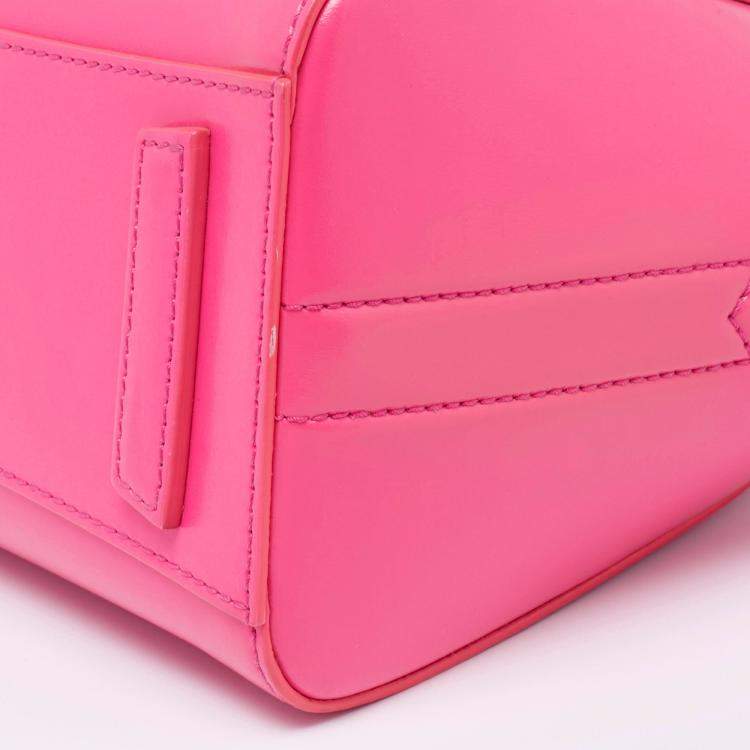 Pre Owned Givenchy Neon Pink Leather Mini Antigona Satchel