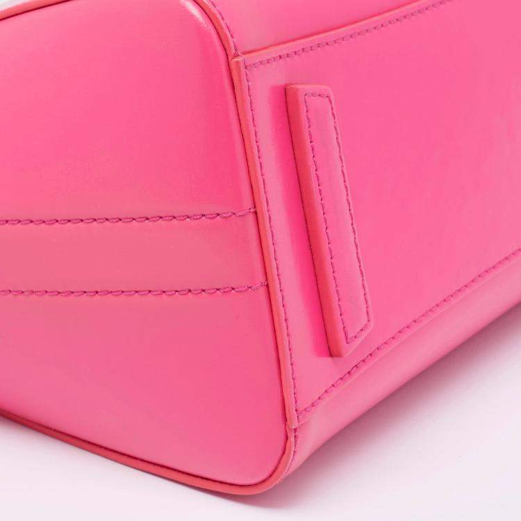 Pre Owned Givenchy Neon Pink Leather Mini Antigona Satchel