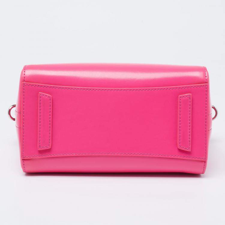 Pre Owned Givenchy Neon Pink Leather Mini Antigona Satchel