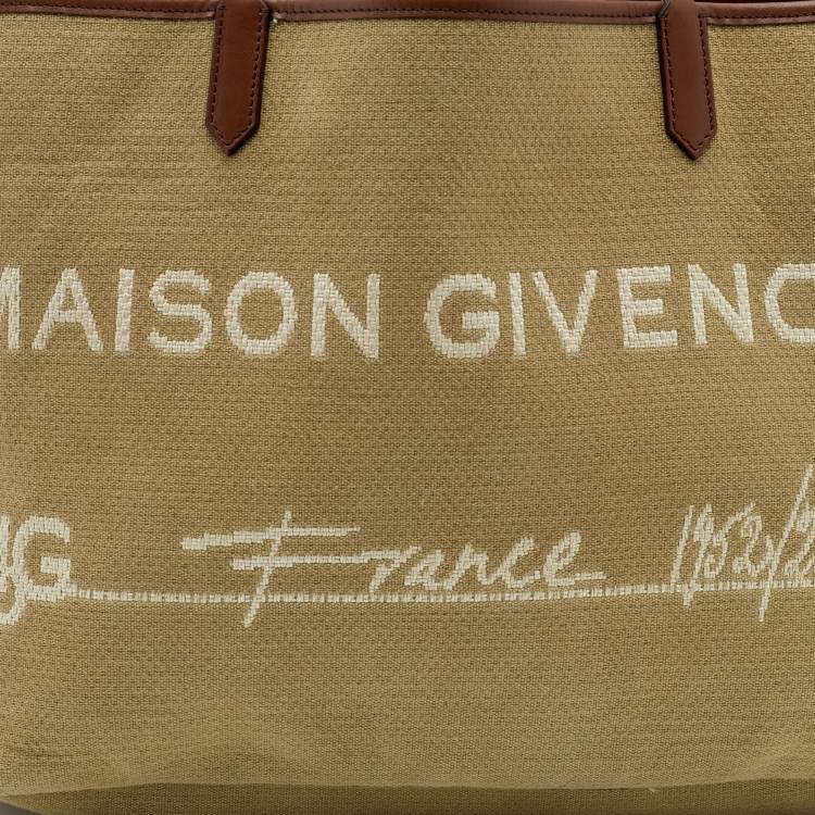 Pre Owned Givenchy Beige/Brown Canvas and Leather Antigona Maison Hdg Shopper Tote