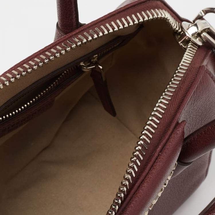 Pre Owned Givenchy Burgundy Leather Mini Antigona Satchel