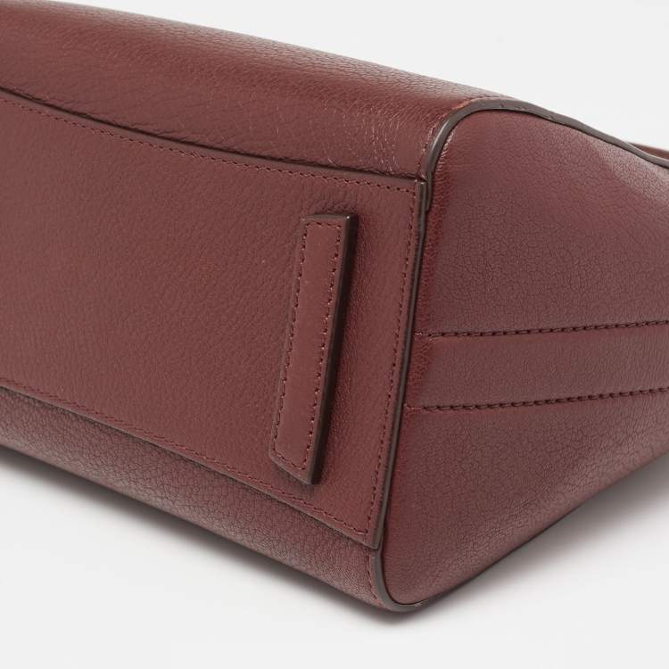 Pre Owned Givenchy Burgundy Leather Mini Antigona Satchel