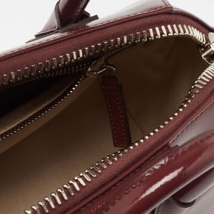 Pre Owned Givenchy Burgundy Patent Leather Mini Antigona Satchel