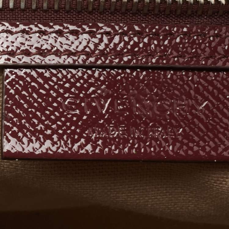 Pre Owned Givenchy Burgundy Patent Leather Mini Antigona Satchel
