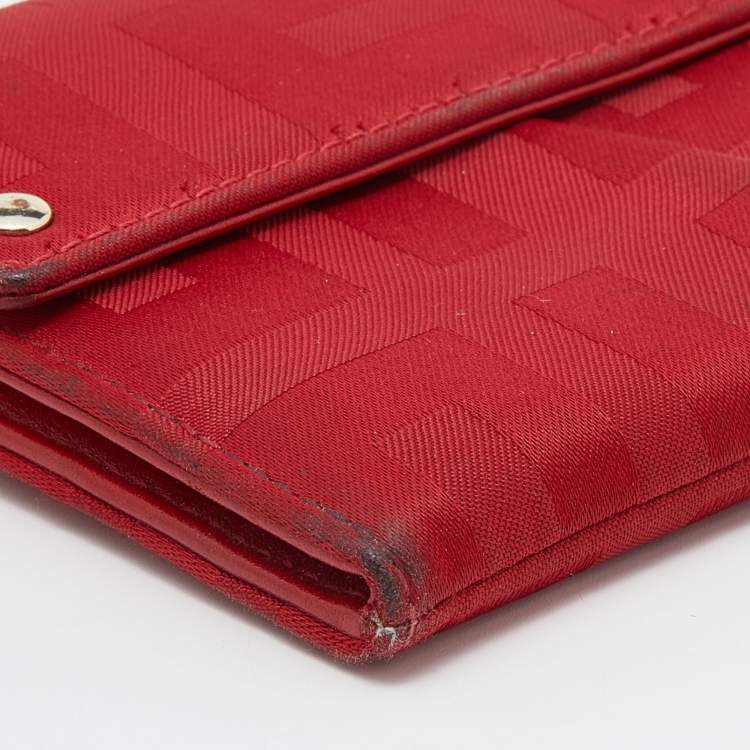 Pre Owned Givenchy Red Canvas Continental Wallet