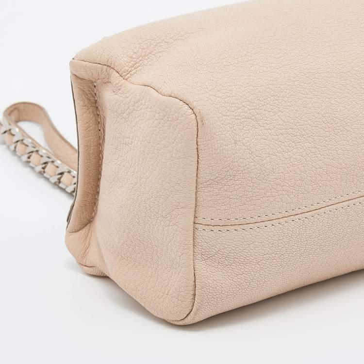 Pre Owned Givenchy Beige Leather Pandora Wristlet Clutch