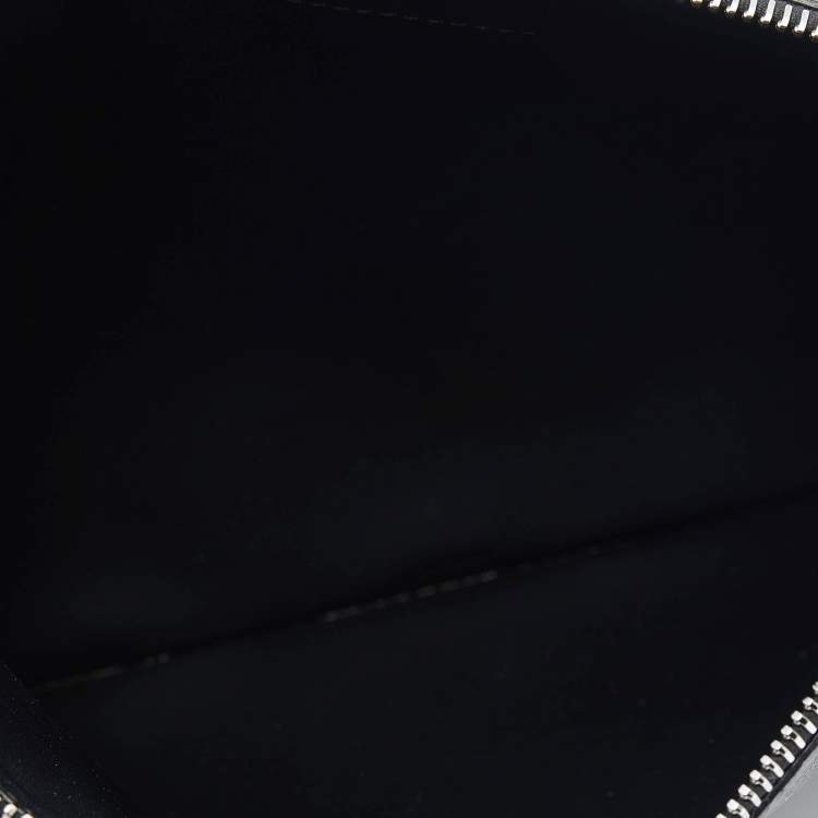 Pre Owned Givenchy Black Rottweiler Line Printed Leather Zip Pouch
