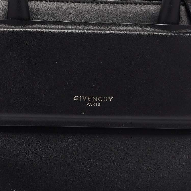 Pre Owned Givenchy Black Leather Nano Horizon Crossbody Bag