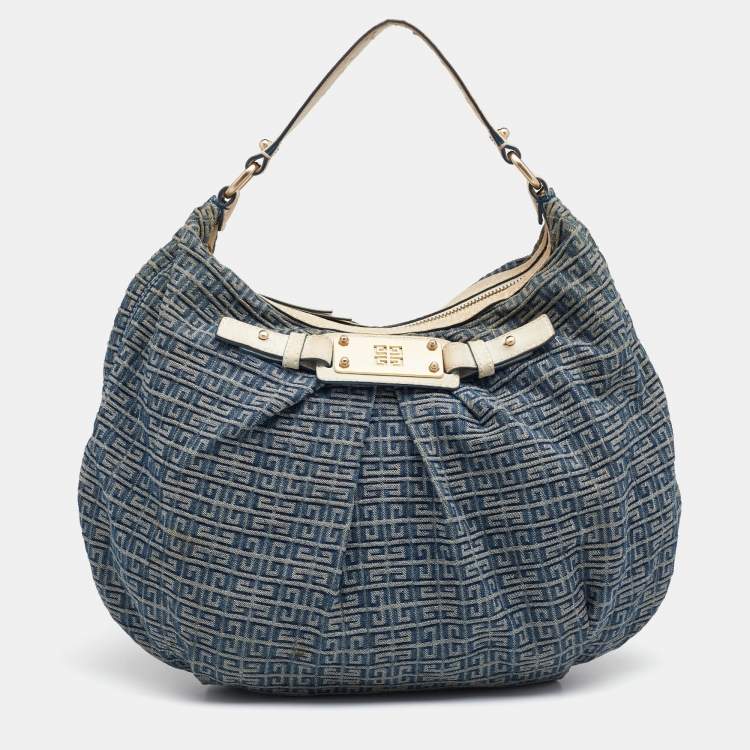 Pre Owned Givenchy Blue Monogram Canvas Hobo