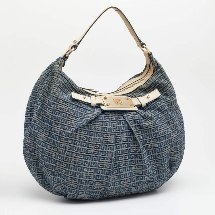 Pre Owned Givenchy Blue Monogram Canvas Hobo